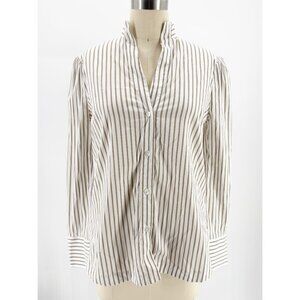 Eleventy First Class Stripe Shirt Mandarin Collar Italian 40/e